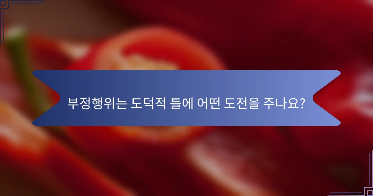부정행위는 도덕적 틀에 어떤 도전을 주나요?