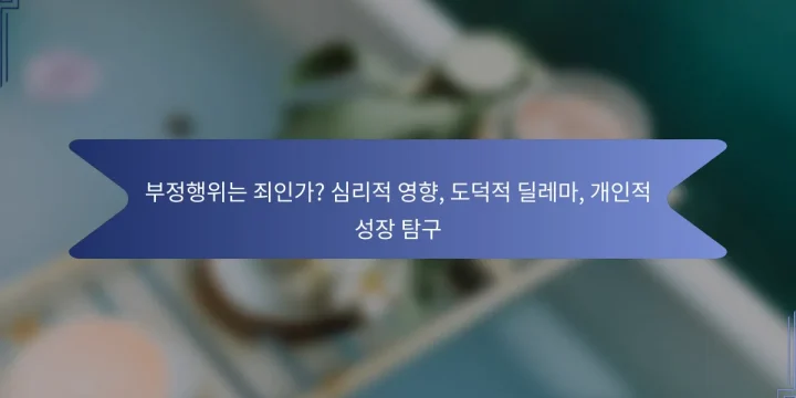 부정행위는 죄인가? 심리적 영향, 도덕적 딜레마, 개인적 성장 탐구