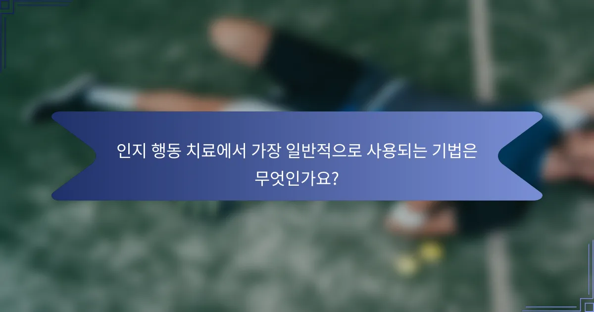 인지 행동 치료에서 가장 일반적으로 사용되는 기법은 무엇인가요?