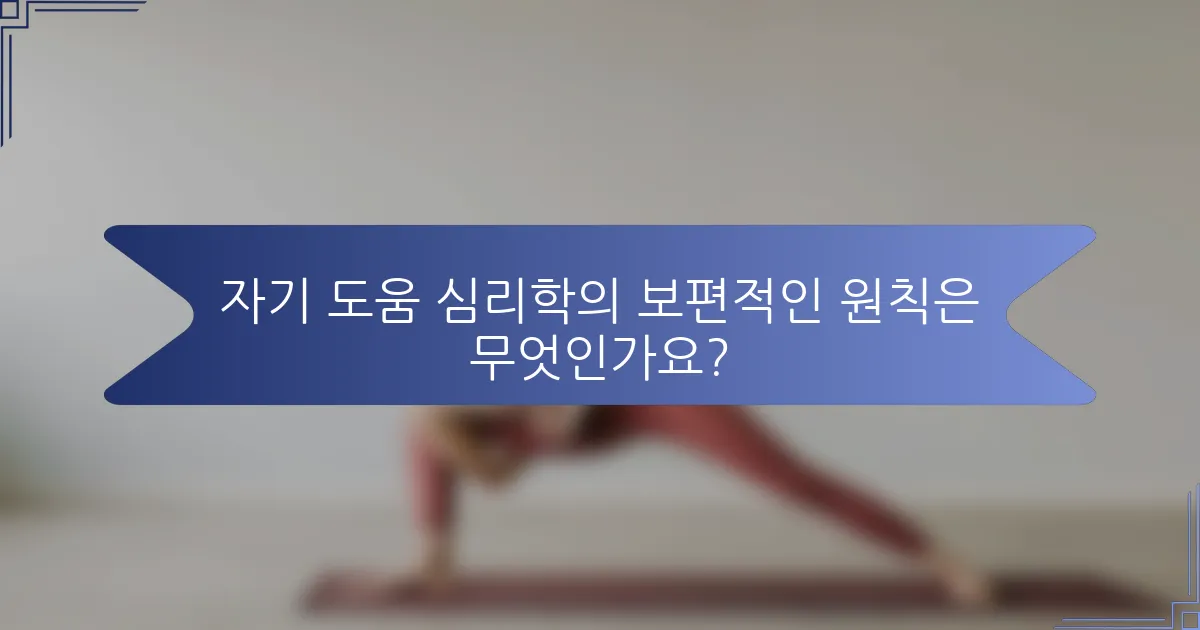 자기 도움 심리학의 보편적인 원칙은 무엇인가요?