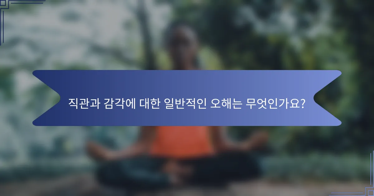 직관과 감각에 대한 일반적인 오해는 무엇인가요?