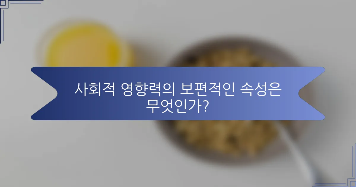 사회적 영향력의 보편적인 속성은 무엇인가?